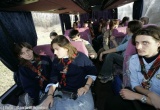 Kot vedno je bilo na avtobusu slovenske delegacije veselo vzdušje.
