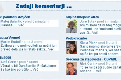 Novi komentarji - prva stran