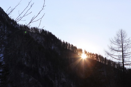 Sončni vzhod na Ljubelju - šele malo pred deveto uro.